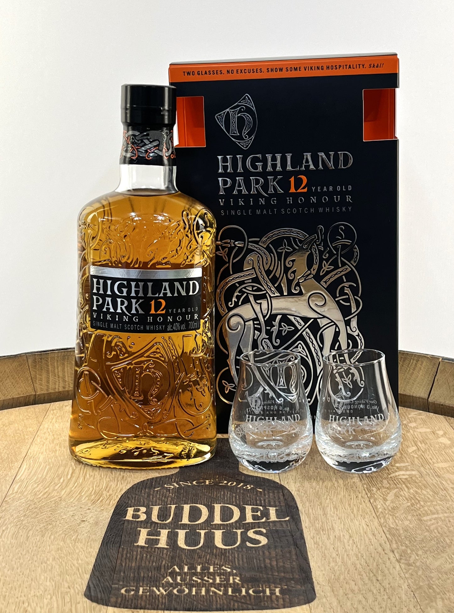 Highland Park 12 yo Viking Honour GB + 2 Gläser