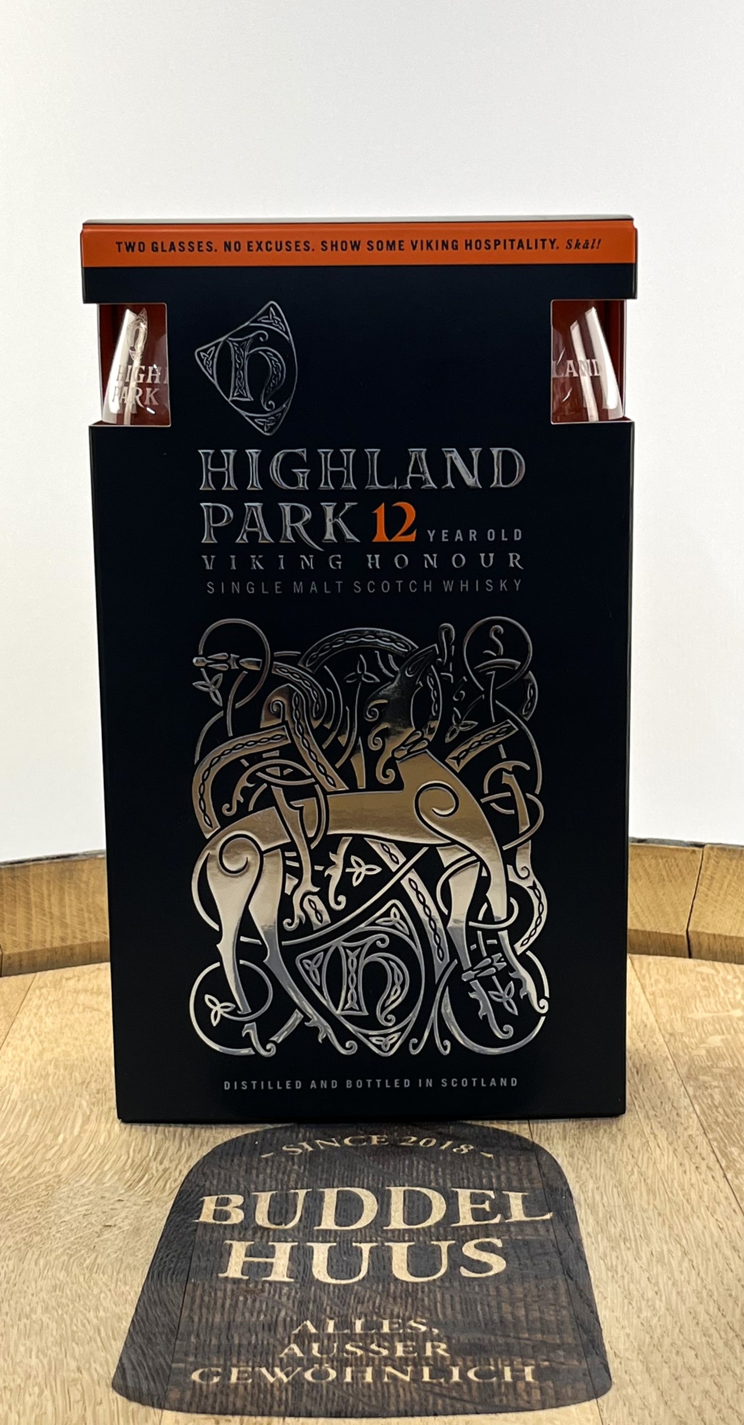 Highland Park 12 yo Viking Honour GB + 2 Gläser